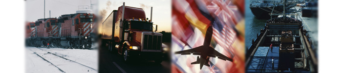 Train, Truck, Airplane, and Ship Banner